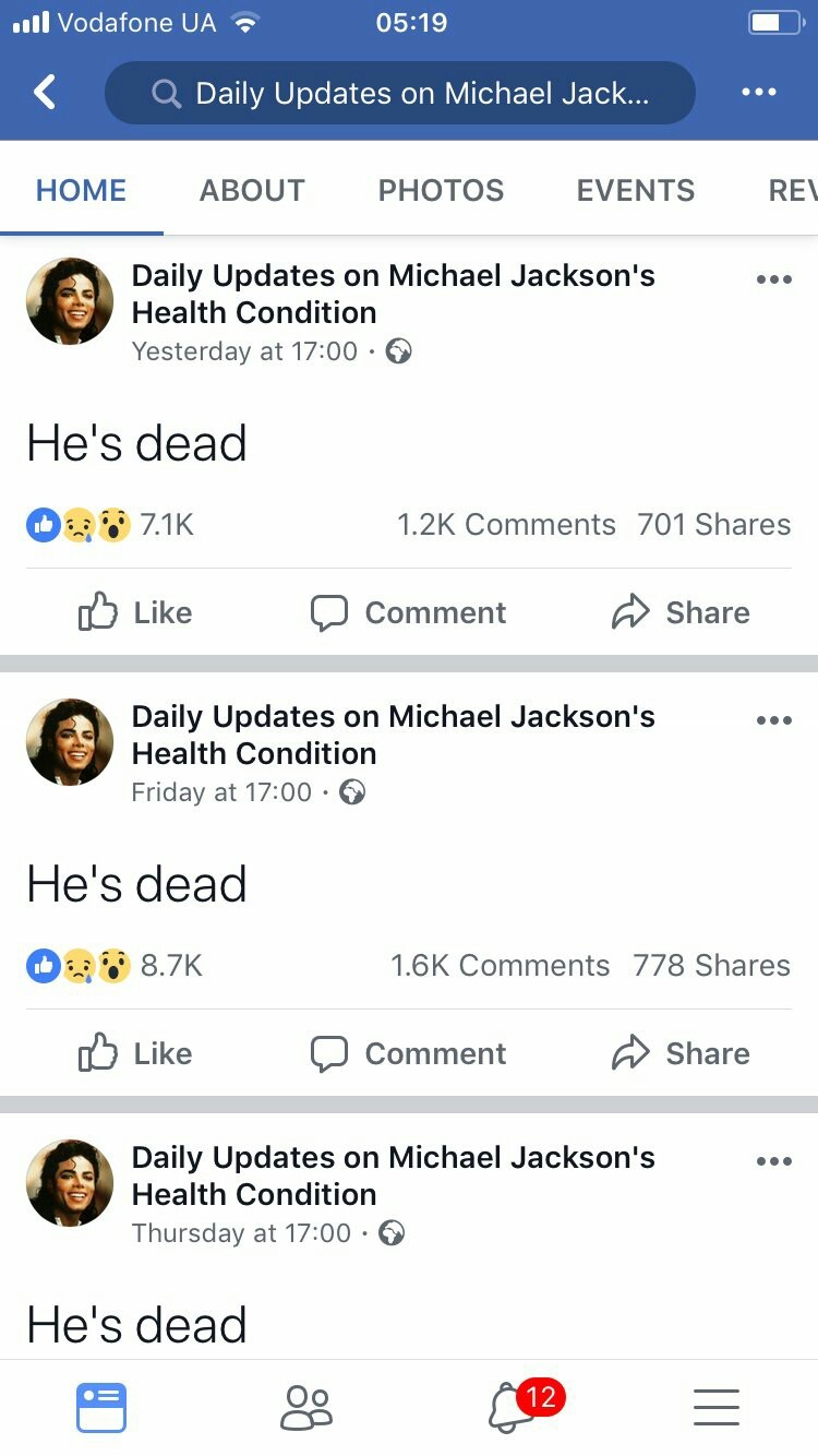 Everything is stable. - Michael Jackson, Facebook, Health, Longpost