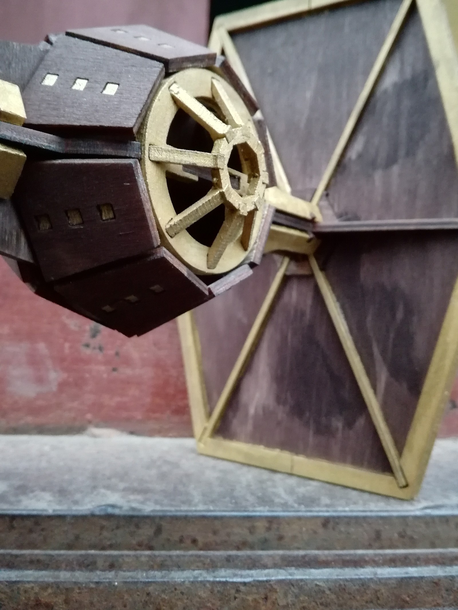 TIE Fighter в стиле ретро/стимпанк - Моё, Лазерная резка, Своими руками, Изделия из дерева, Рукоделие без процесса, Фанера, Длиннопост, TIE Fighter, Star Wars