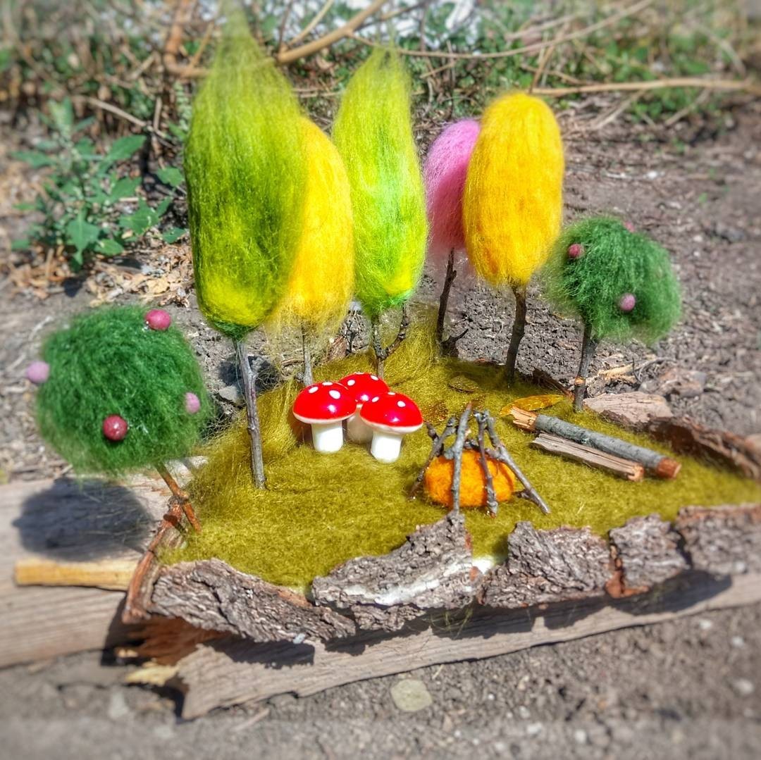 Ideas for crafts in a wool garden - My, Needlework without process, Dry felting, Crafts, Wallow, Fairy, Longpost