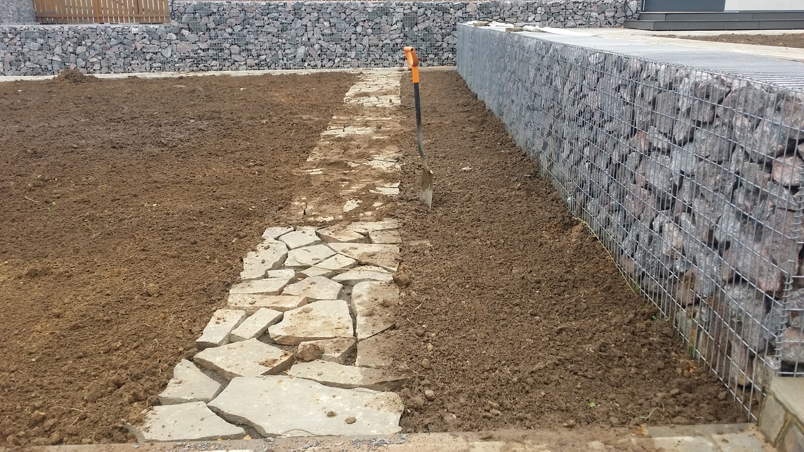 sandstone paths - My, A rock, Paving stones, Dacha, Saint Petersburg, Lawn, Landscape design, Longpost