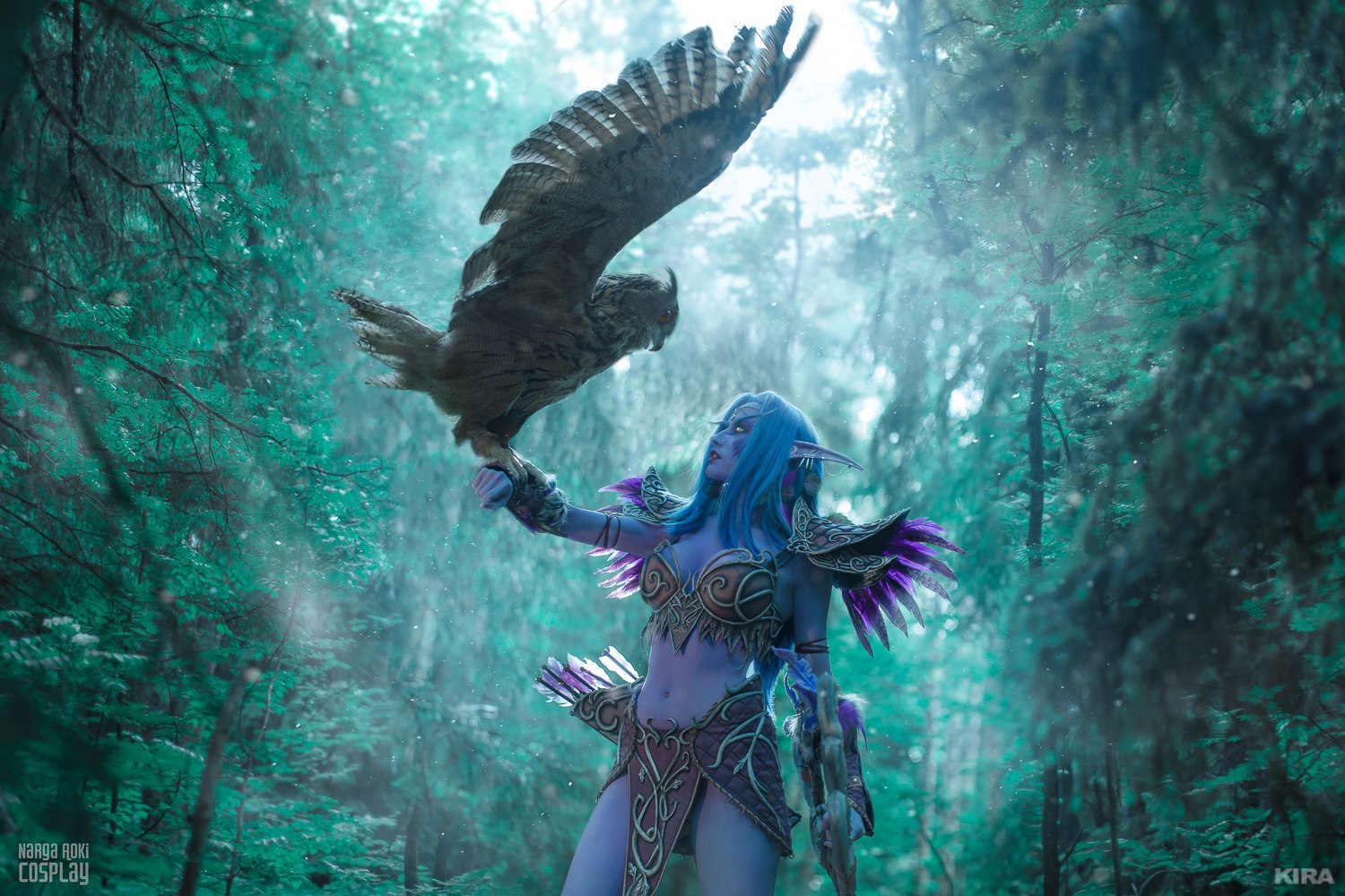 Tyrande Whisperwind - Tyrande Whisperwind, Warcraft 3, Blizzard, Cosplay, Owl, , Archers, Forest