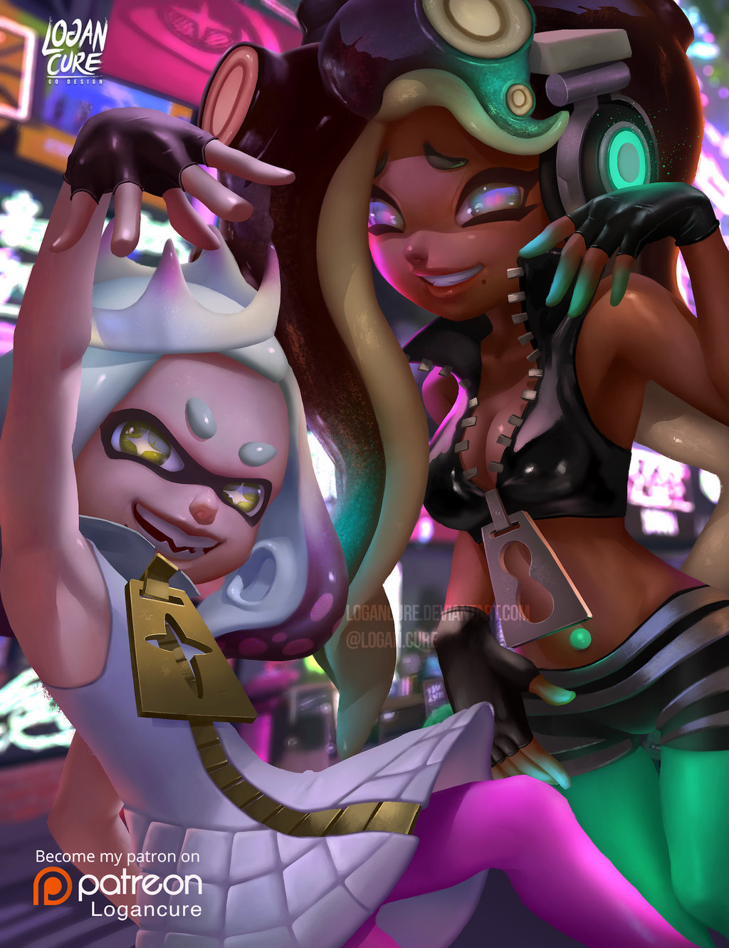 Off the Hook! - Splatoon, Woomy, Inklings, Octolings, Off the hook, Art