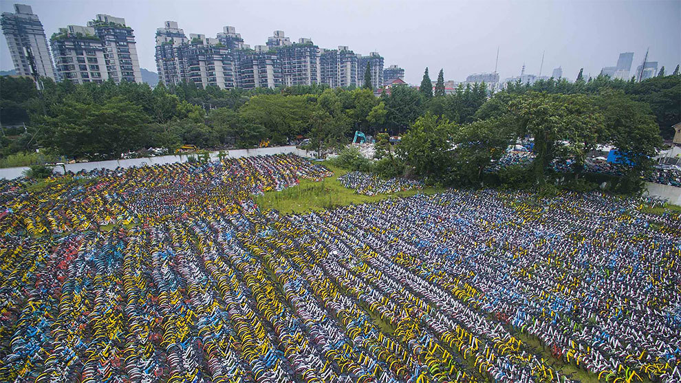 Bicycle parking lot in Hangzhou (China) - China, A bike, Longpost