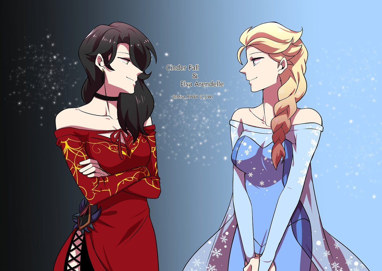 Огонь и лёд. - RWBY, Холодное сердце, Кроссовер, Cinder Fall, Эльза, Аниме, Не аниме, Elsa Arendelle