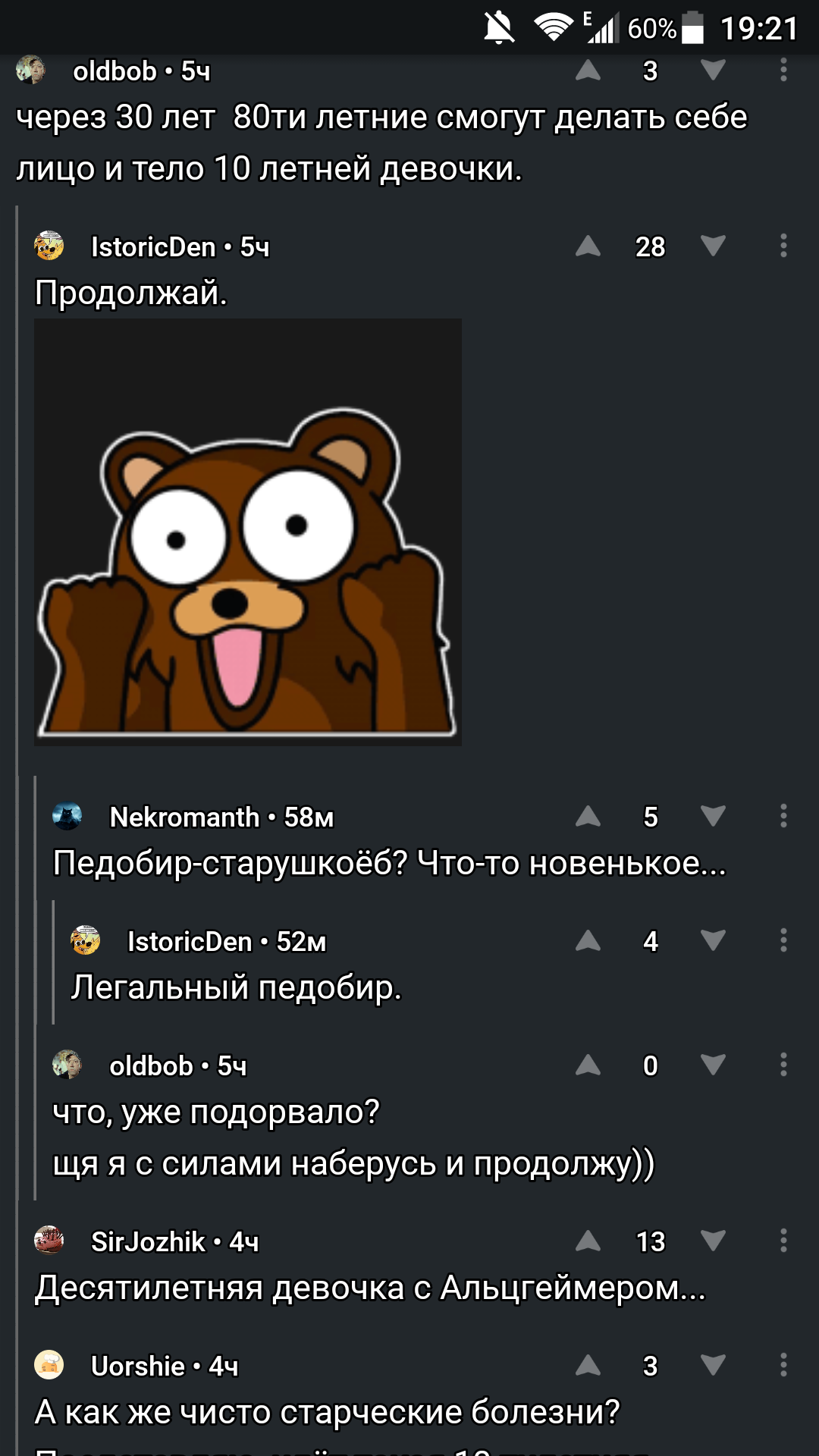 Пикабушники про пластические операции и педофилию... - Привет читающим теги, Извращенцы, Старость, Пластическая хирургия