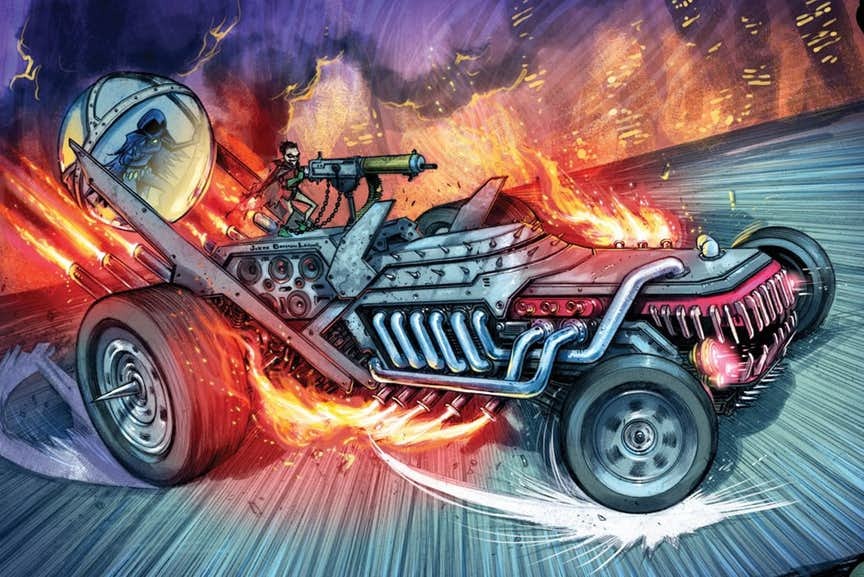 Joker Batman Batmobile - Dc comics, Comics, Art, Batmobile, Batman, Joker, Dark Nights: Metal