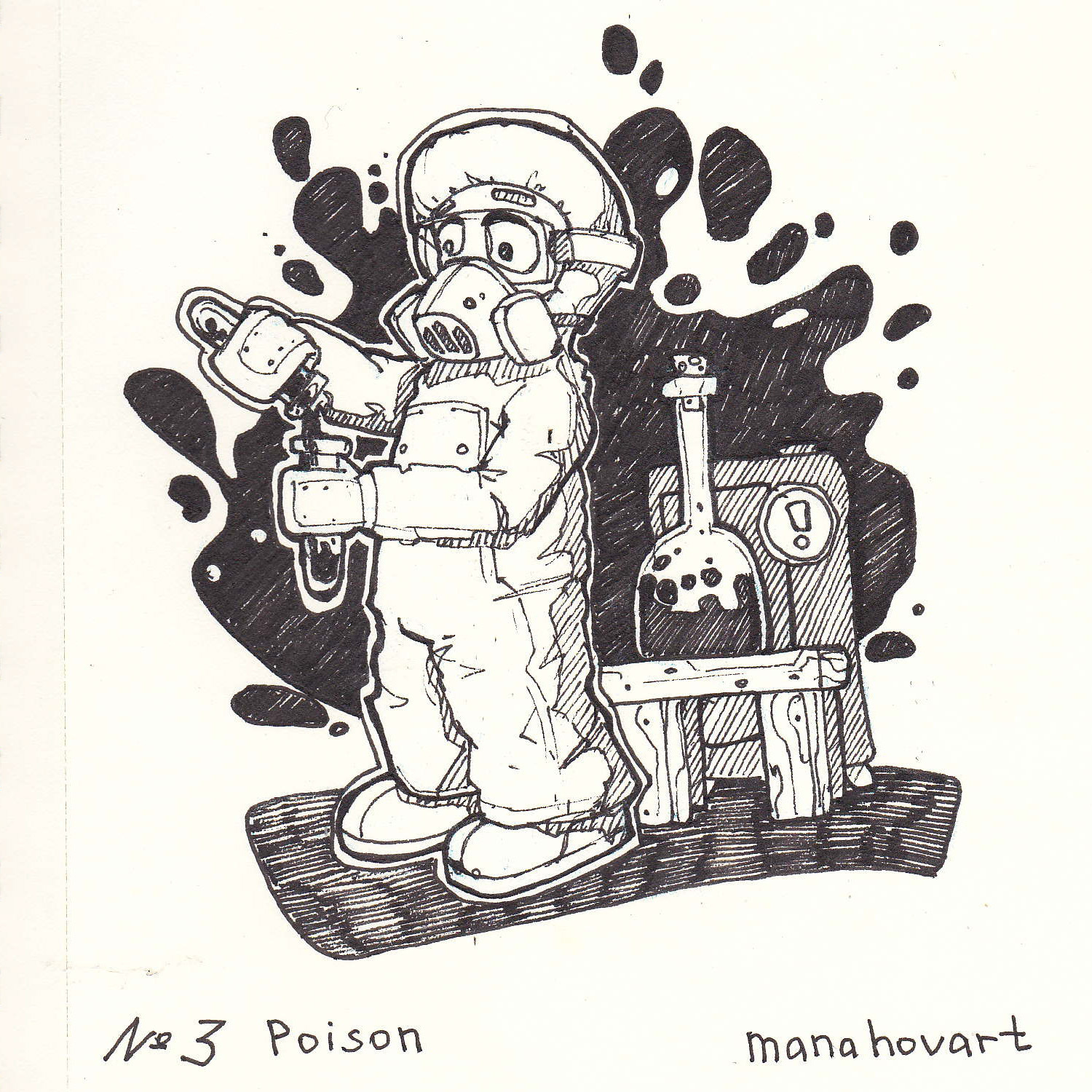 Inktober. Day 3 - My, Art, Inktober, , , , Dude, Chemistry