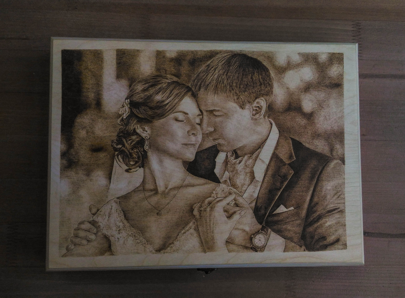 Veil storage box. Pyrography. - My, Casket, Portrait, Wedding, Beautiful girl, Relationship, Presents, Love, Pyrography, Longpost