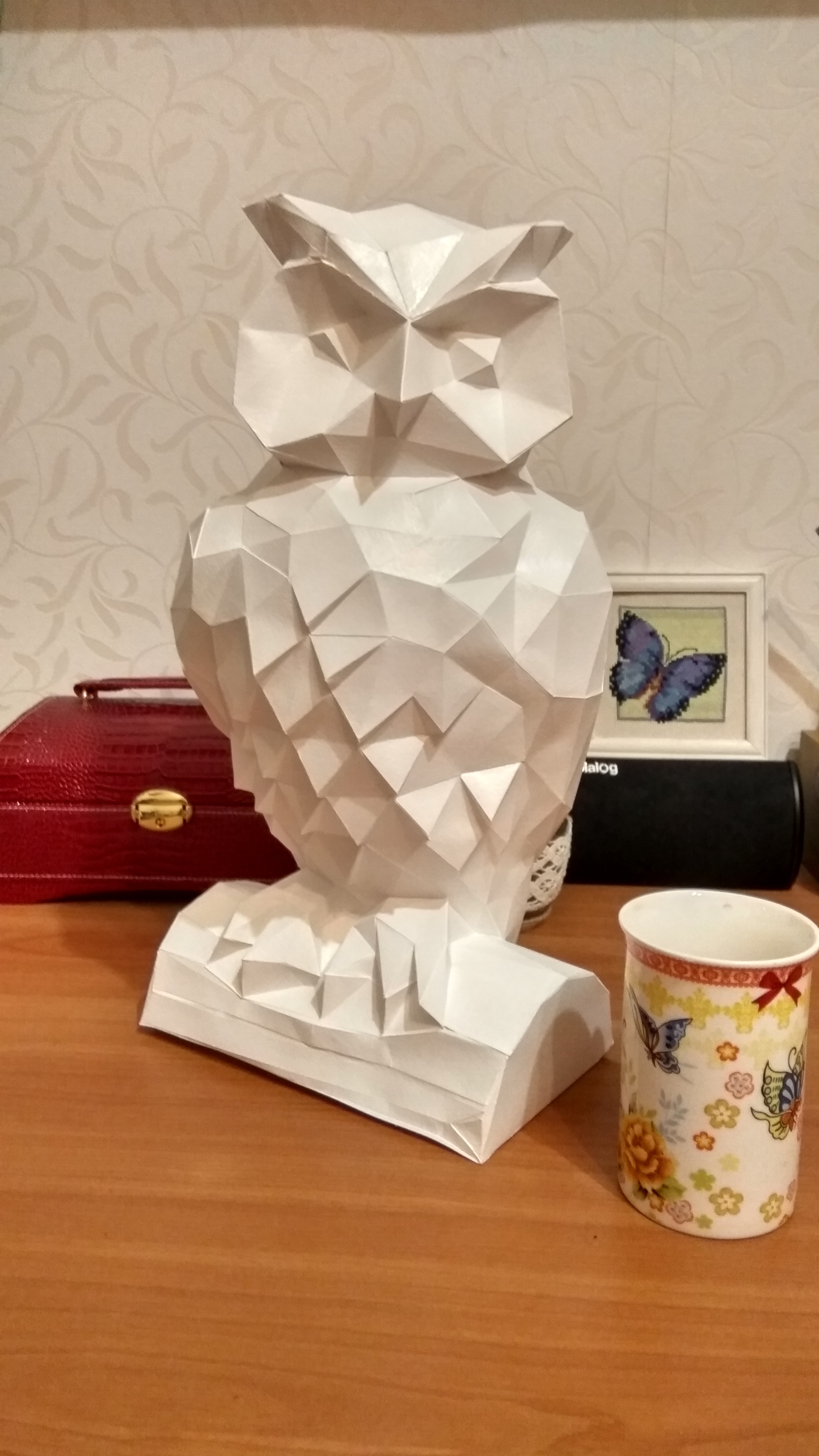 Бумажная красотка - Моё, Papercraft, Сова, Своими руками, Фигурка из бумаги, Длиннопост, Привет читающим теги