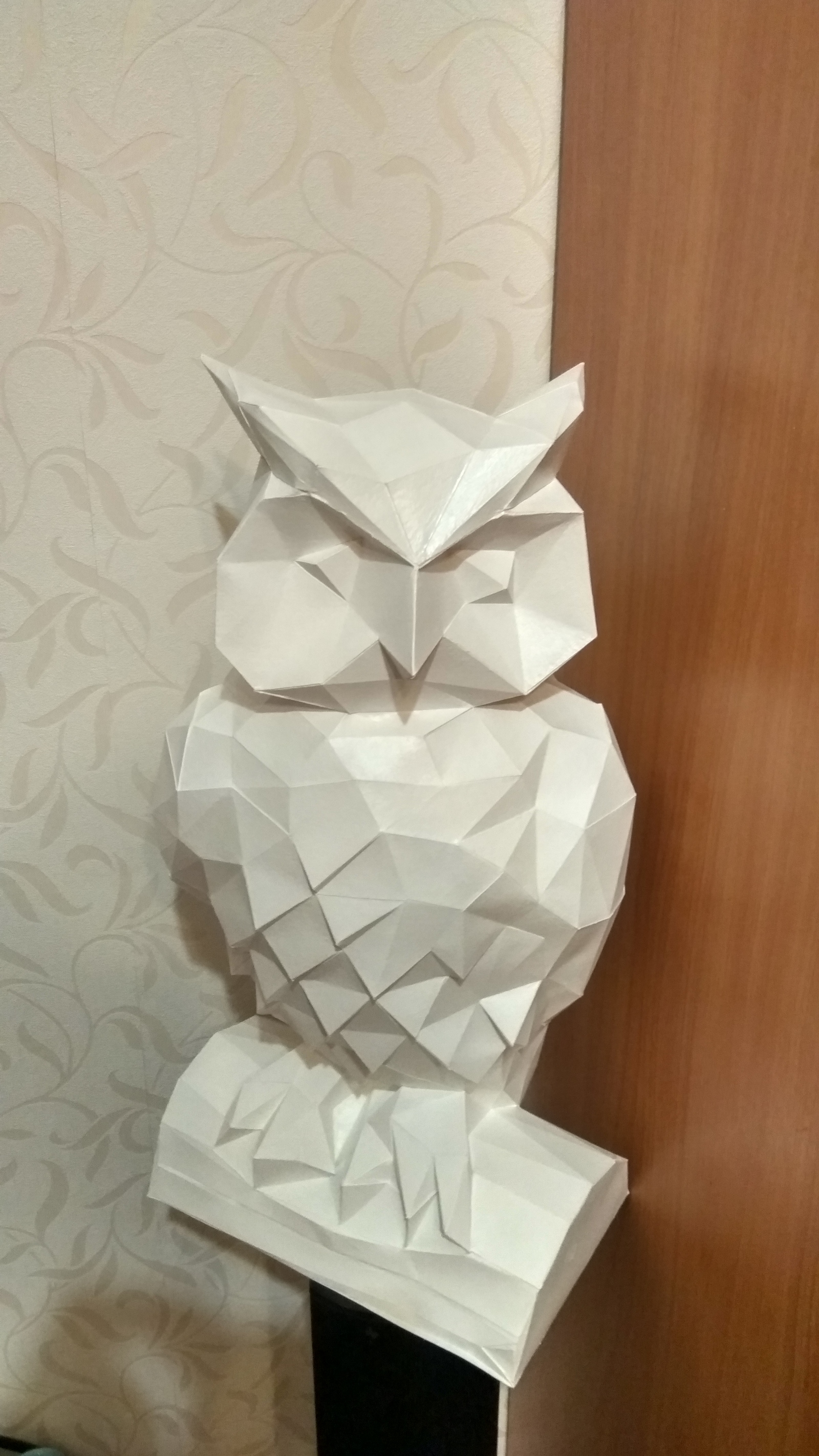 Бумажная красотка - Моё, Papercraft, Сова, Своими руками, Фигурка из бумаги, Длиннопост, Привет читающим теги