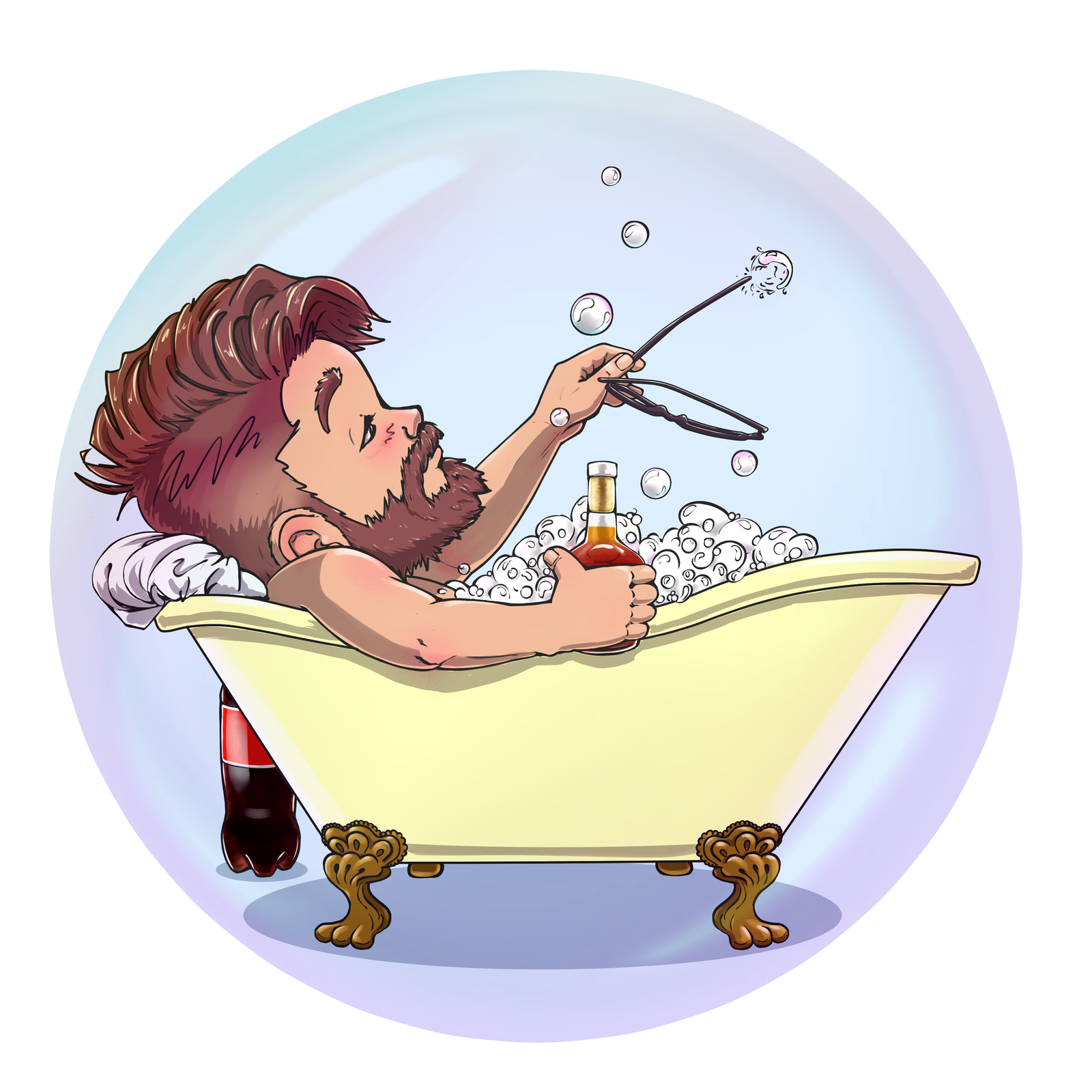 Yuga and his Bath Set during the game world - My, , 