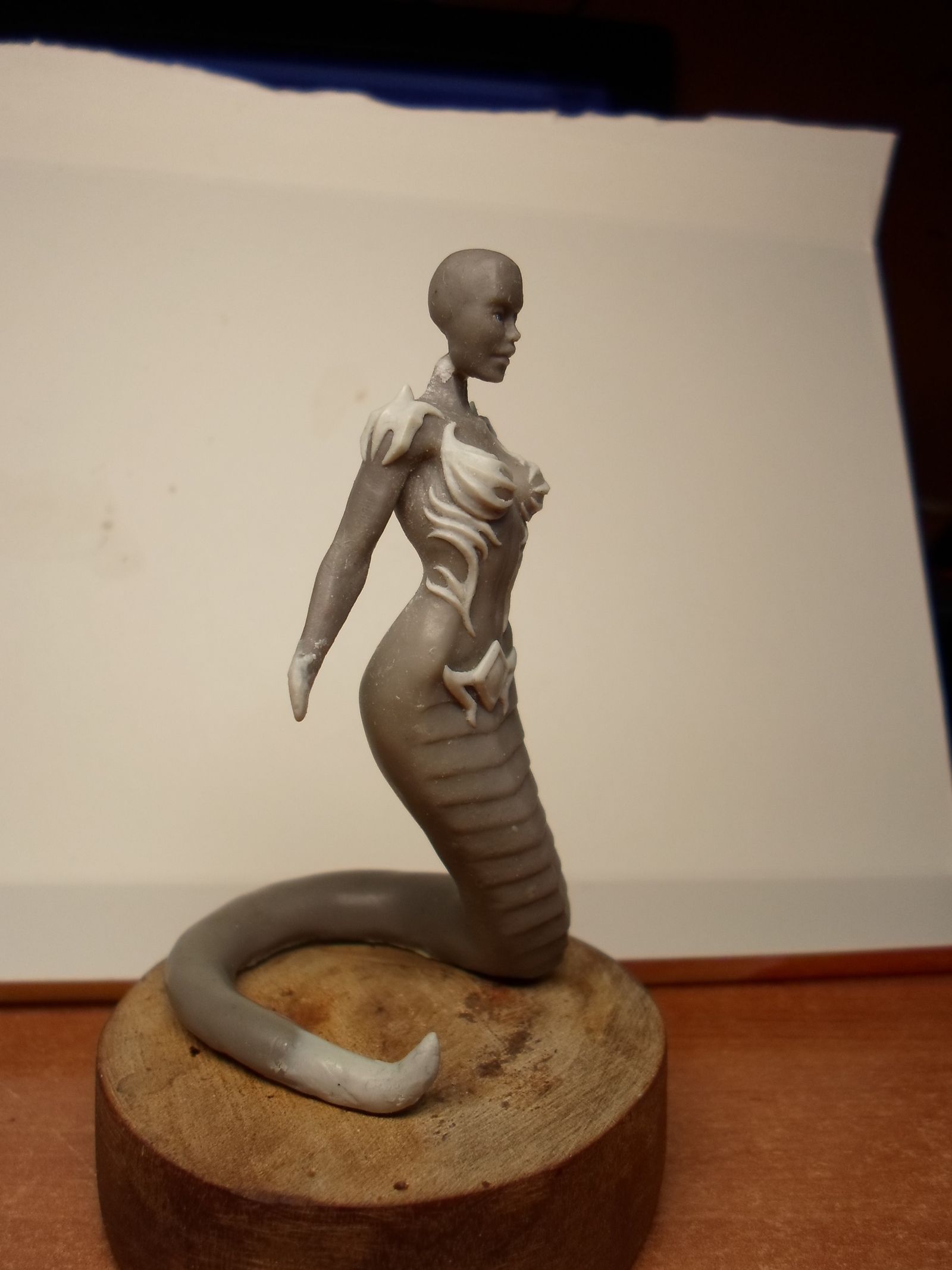 Naga, a little bit of the process of the new figurine - My, Naked, , Process of creation, Лепка, Miniature, With your own hands, Fantasy, Polymer clay, Longpost, Creation