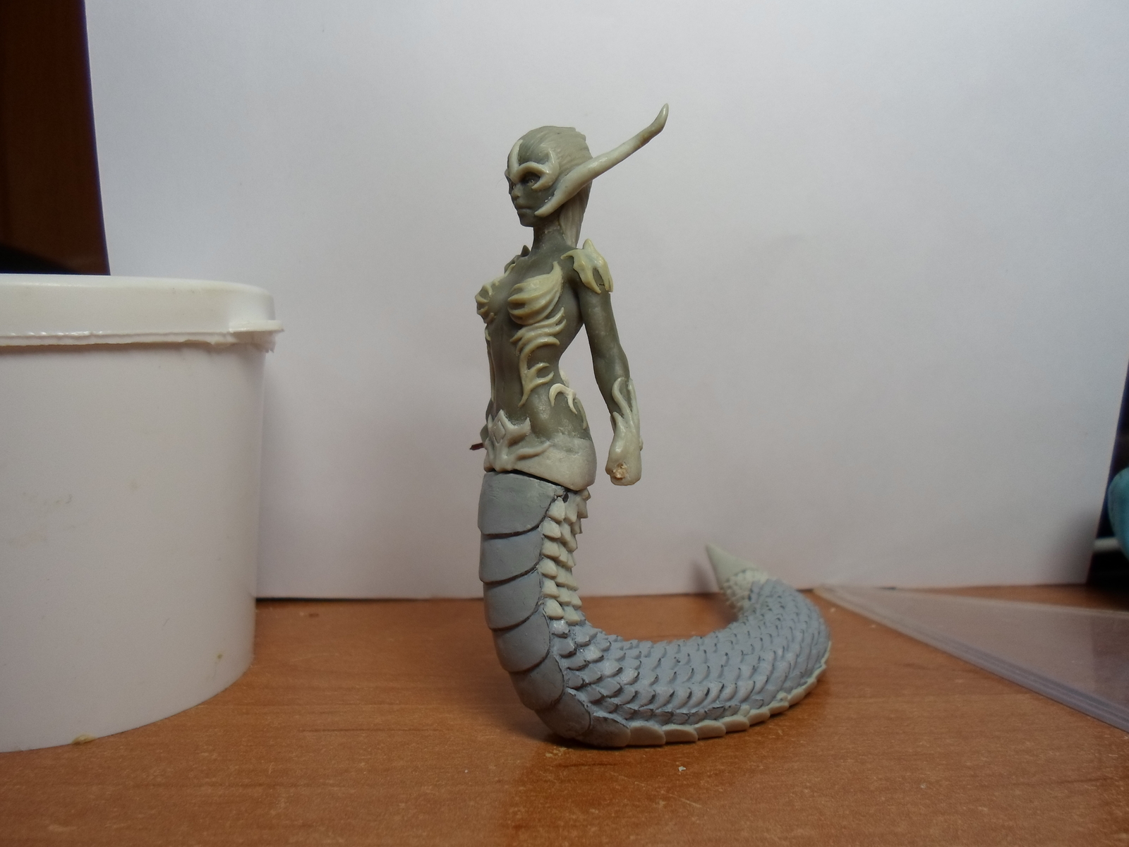 Naga, a little bit of the process of the new figurine - My, Naked, , Process of creation, Лепка, Miniature, With your own hands, Fantasy, Polymer clay, Longpost, Creation