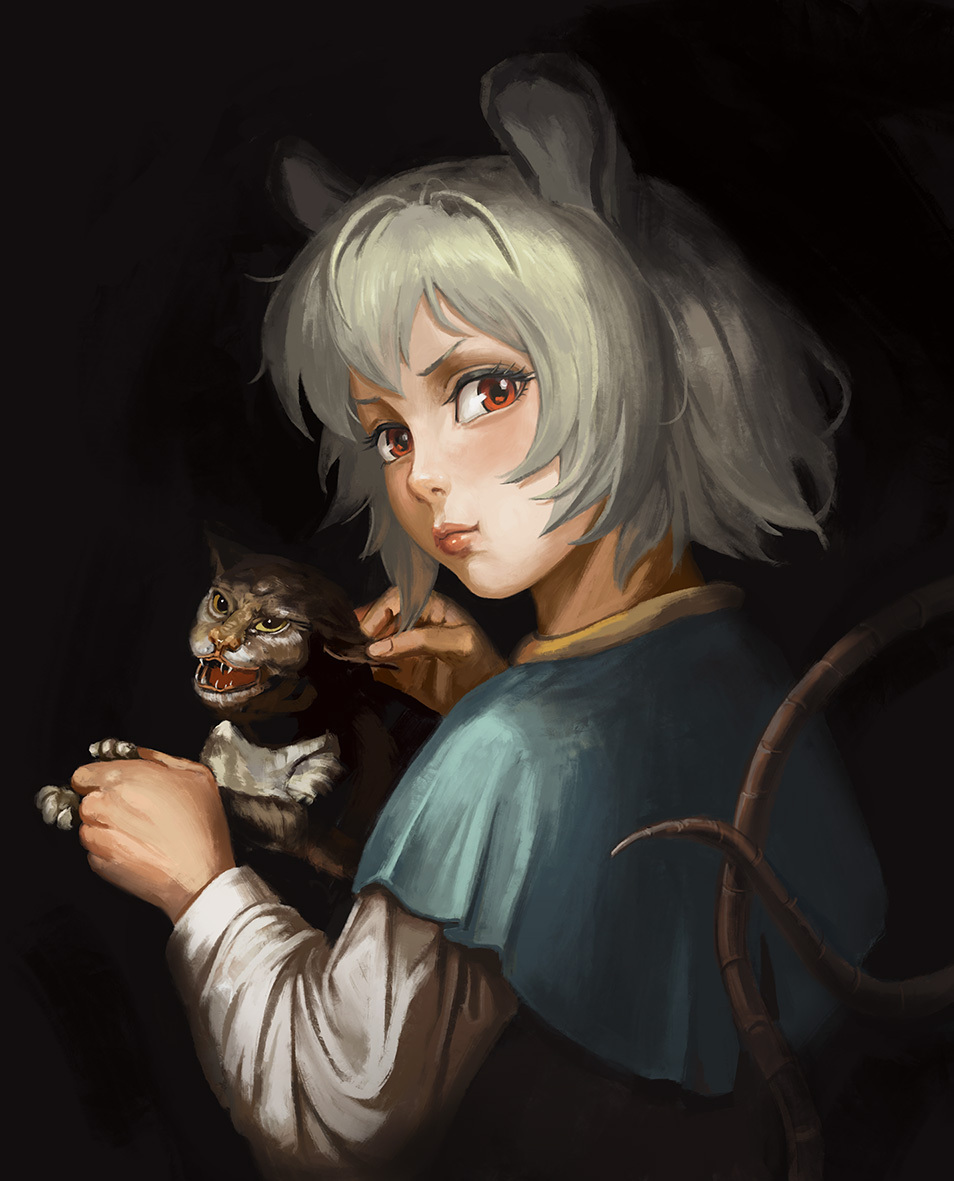 Nazrin - Anime Art, Аниме, Touhou, Nazrin, Amibazh