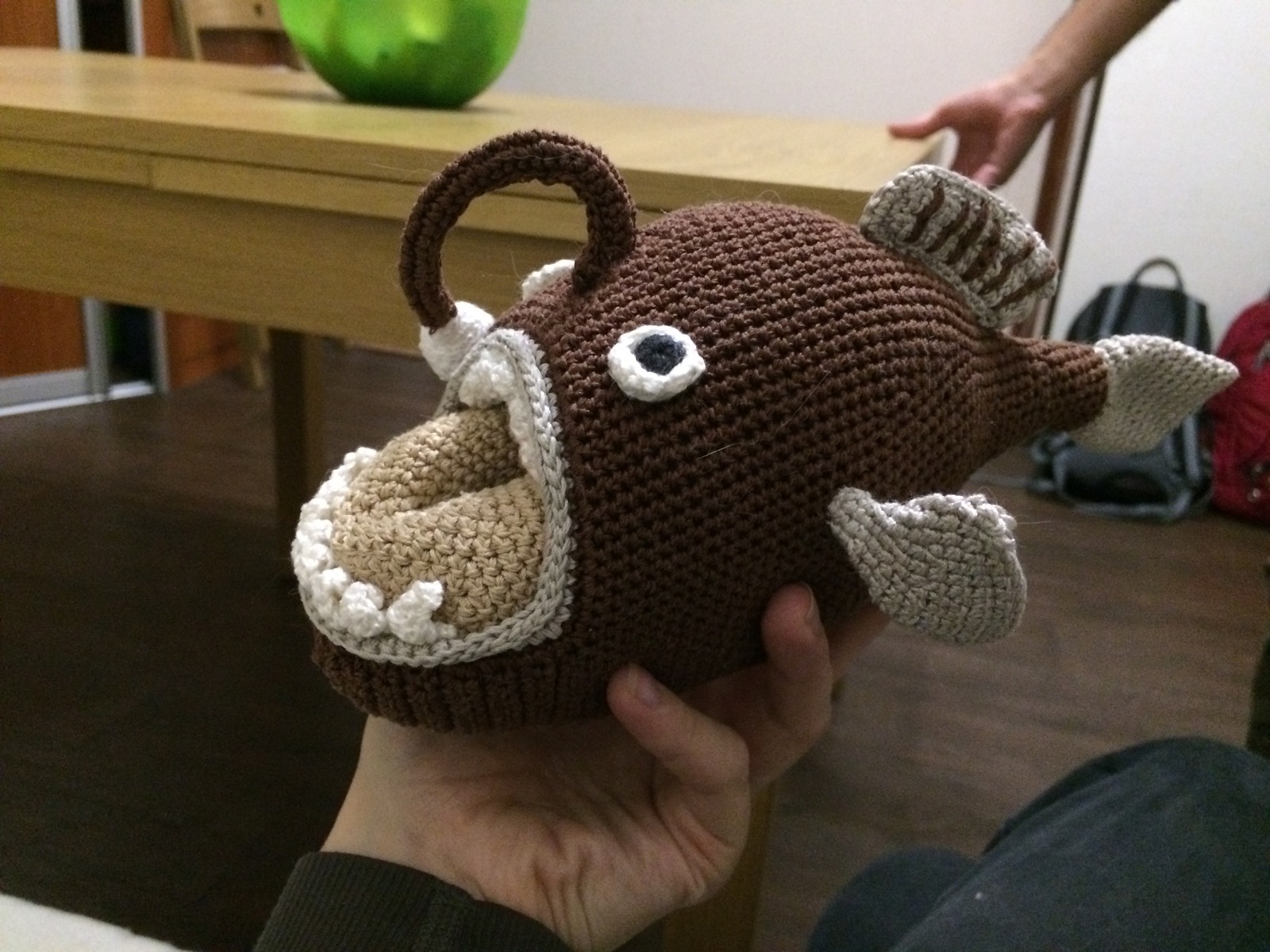 Mad Anglerfish - A fish, Soft toy, Marine life, Crochet, Longpost