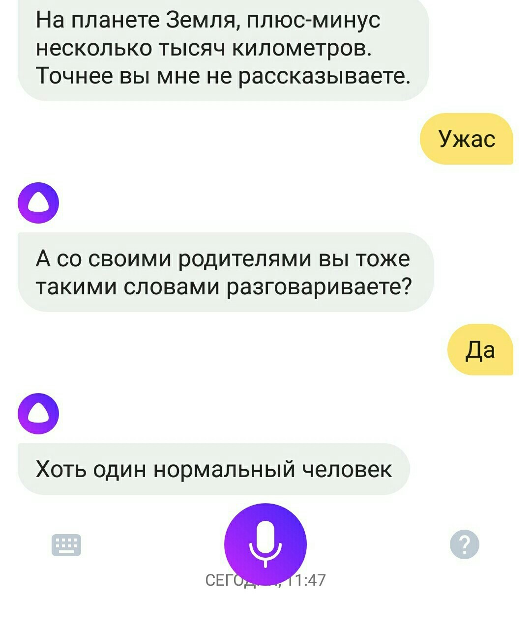 Прикольные диалоги с Алисой