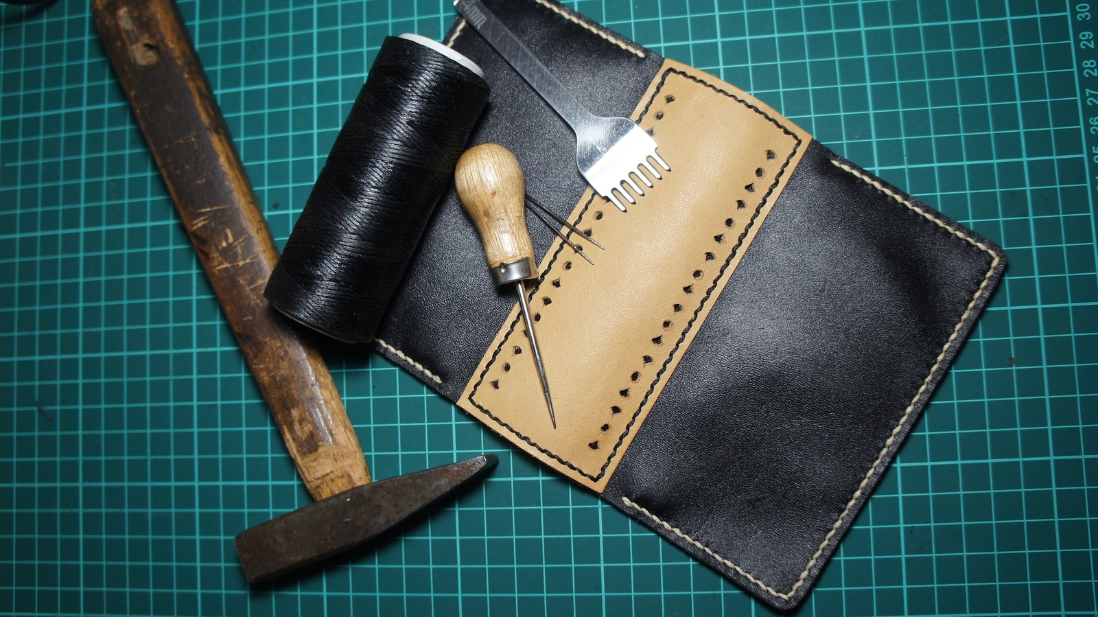 Skin work. Multifunctional cover. - My, My, Handmade, Leather, Longpost, Cover, Ilyamuromskiy, Needlework with process