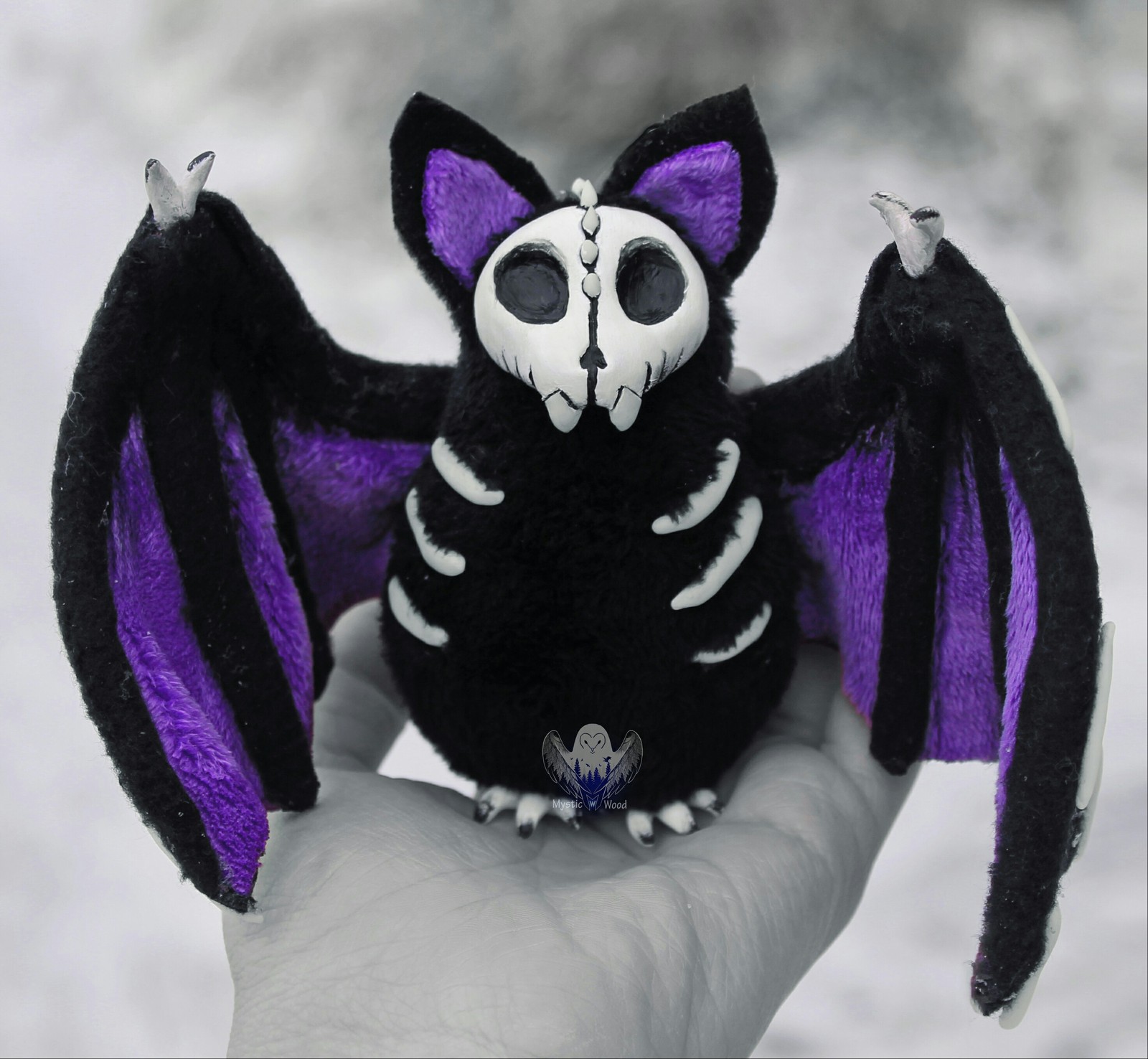 Skeleton mouse - My, Author's toy, Handmade, Needlework without process, Bat, Halloween, Longpost