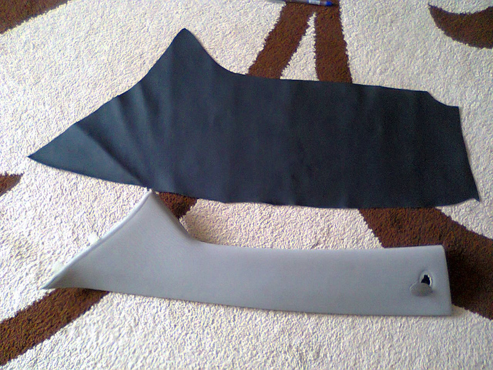 Обтяжка экокожей передних накладок стоек лобового стекла. | Пикабу