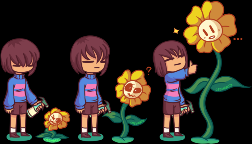 Don't overdo it with fertilizer. - Undertale, Frisk, Flowey