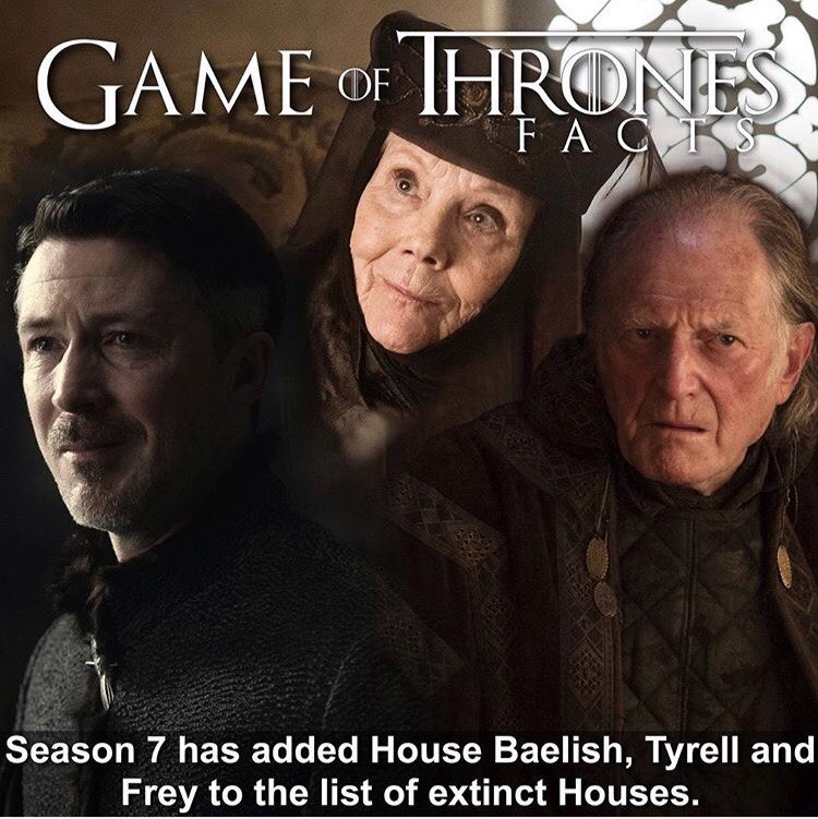 Houses that ceased to exist in season 7 - Spoiler, , Game of Thrones, Walder Frey, Tyrells, Petyr Baelish