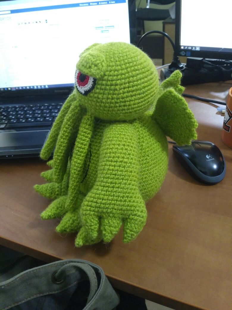 I also contacted Cthulhu) - My, Cthulhu, Knitting, Needlework without process, Handmade, Longpost