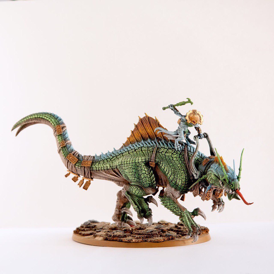 Seraphon Carnosaur - Моё, Warhammer AoS, Lizardmen, Wh miniatures, Покраска, Warhammer: Age of Sigmar, Seraphon