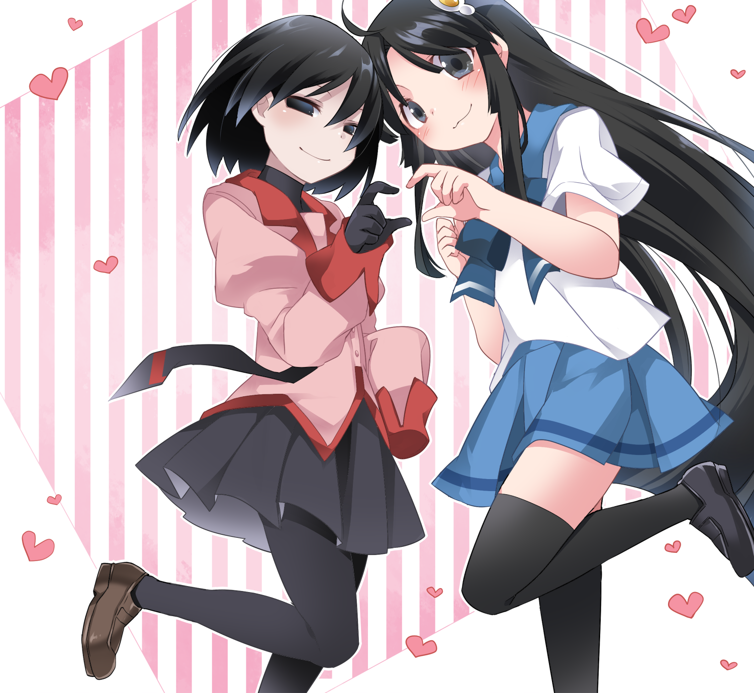 Soul mates - Anime, Anime art, Monogatari series, Ougi Oshino, Tsukihi araragi