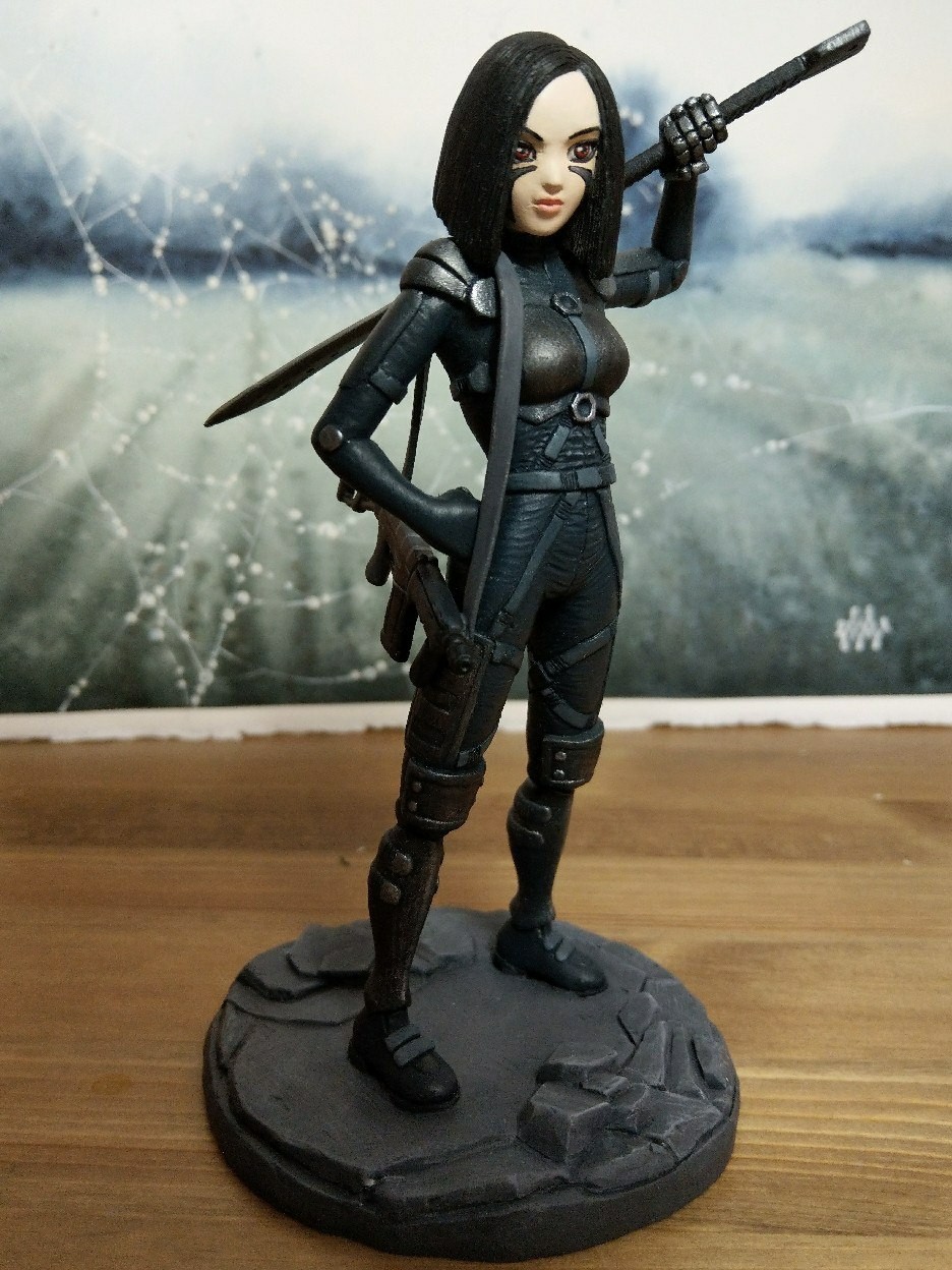 Battle Angel Alita - My, Anime, Needlework without process, Polymer clay, Anime art, Art, Interesting, Creation, Лепка