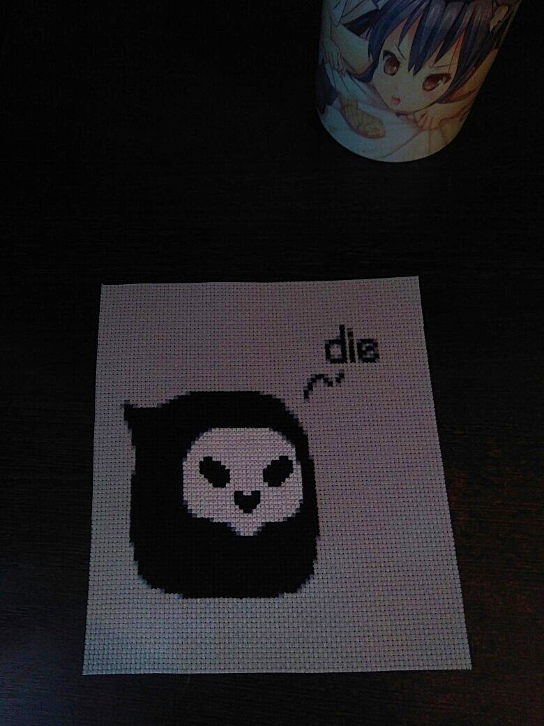 Little Reaper :o - My, My, Overwatch, Cross-stitch, Reaper