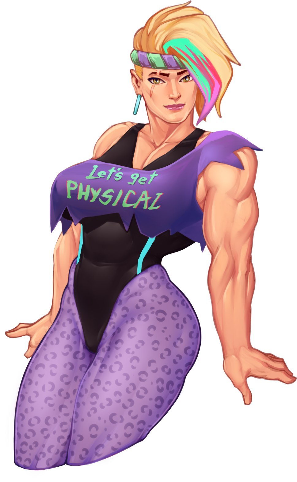 Totally 80's Zarya - Zionalexiel, Art, Strong girl, Zarya, Overwatch, Sports girls, Longpost