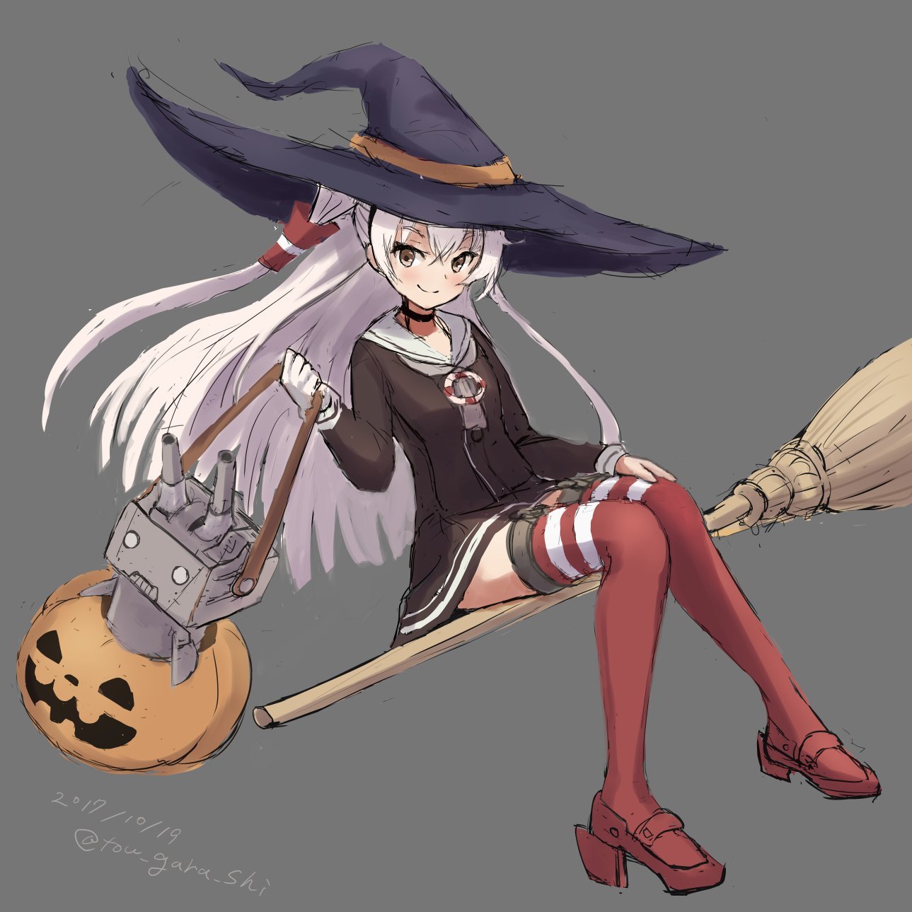 Halloween - Kantai Collection, Kasumi, Amatsukaze, Etorofu, Kiyoshimo, Аниме, Anime Art, Хэллоуин, Длиннопост, Kasumi (Kantai Collection)