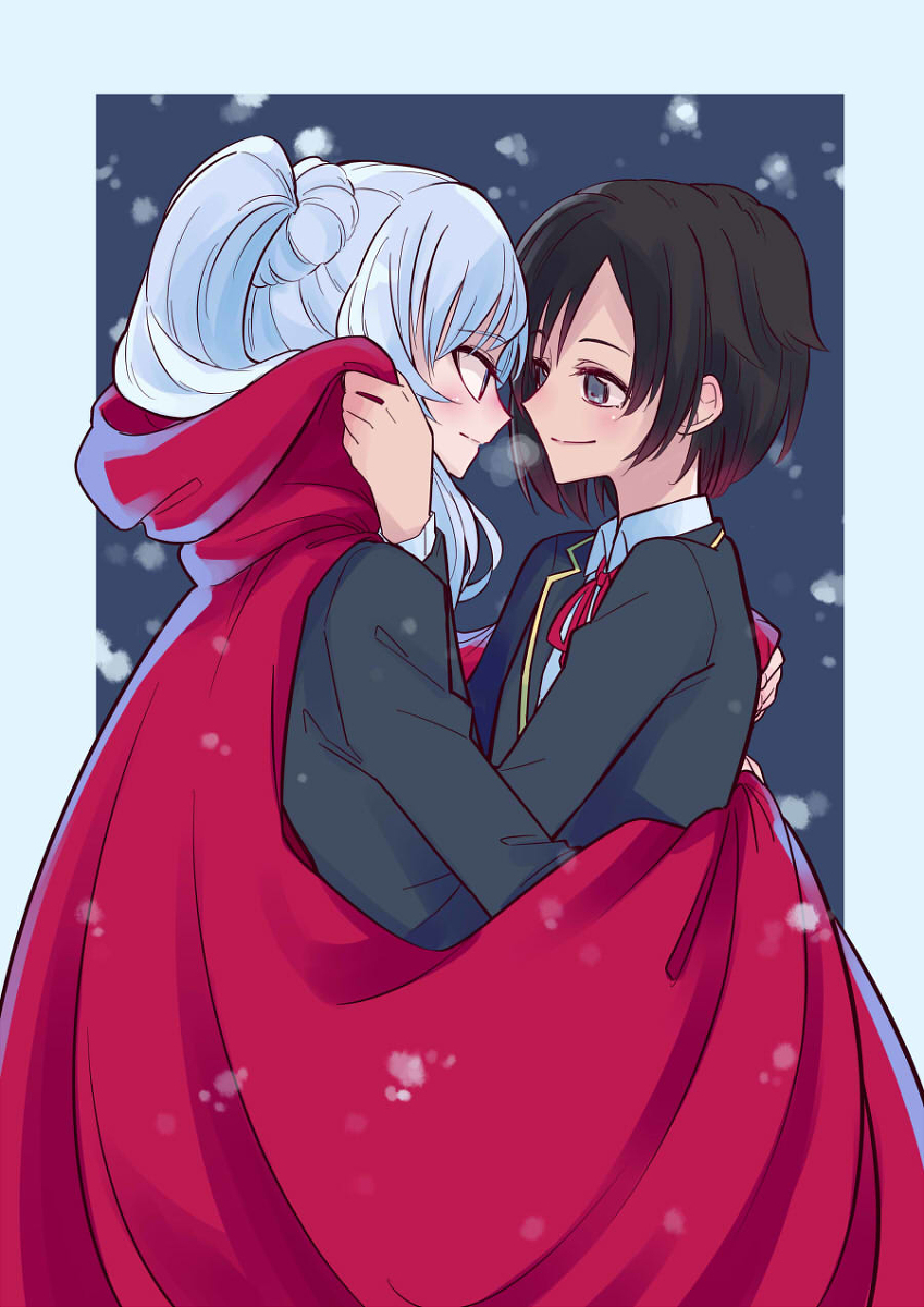 The right way to keep warm. - RWBY, Weiss schnee, Ruby rose, Anime, Not anime