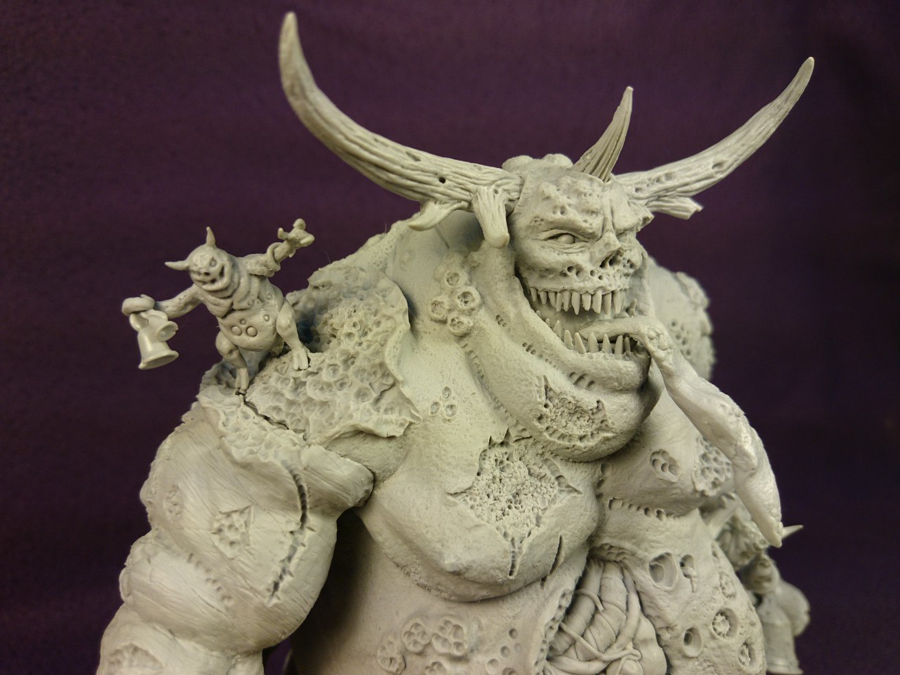 Warhammer figurine made of polymer clay. - My, Warhammer Chaos, Chaos, Nurgle, , Sculpture, Warhammer 40k, Hobby, Polymer clay