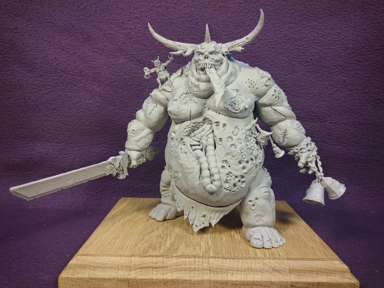 Warhammer figurine made of polymer clay. - My, Warhammer Chaos, Chaos, Nurgle, , Sculpture, Warhammer 40k, Hobby, Polymer clay