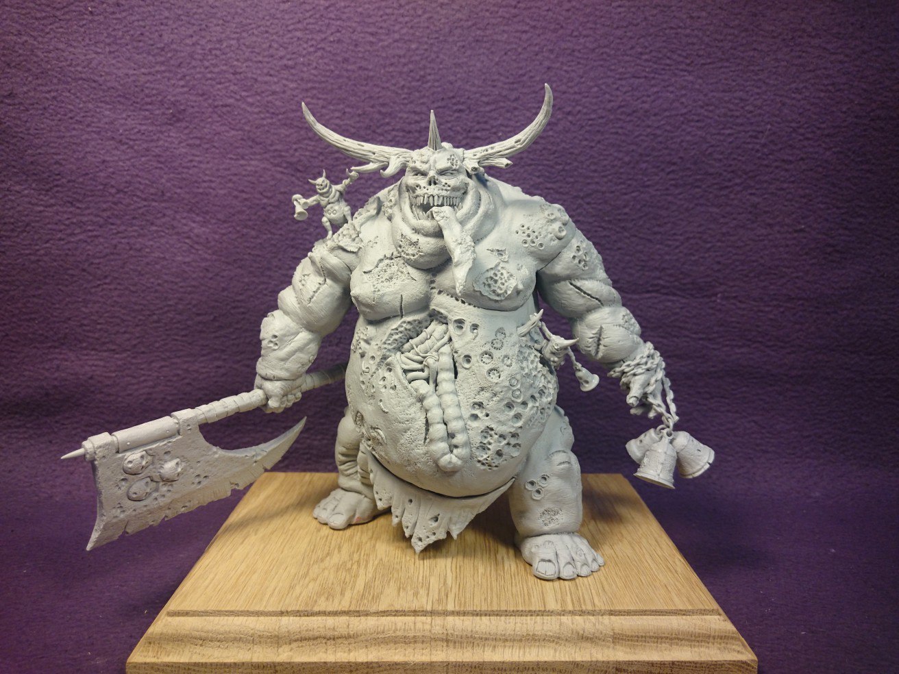 Warhammer figurine made of polymer clay. - My, Warhammer Chaos, Chaos, Nurgle, , Sculpture, Warhammer 40k, Hobby, Polymer clay