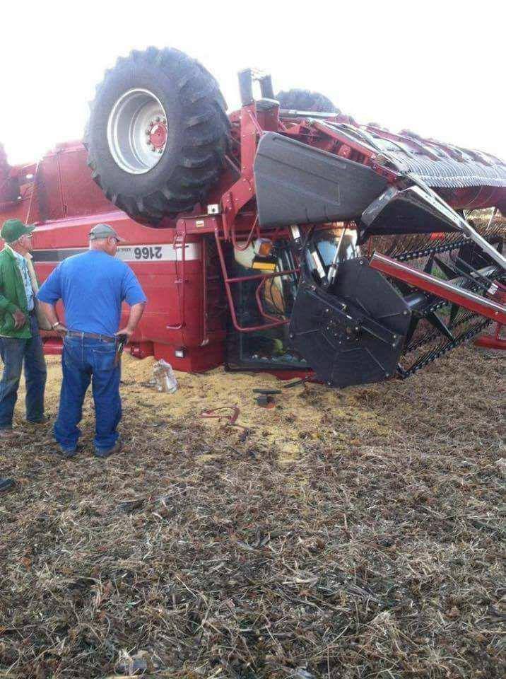 Don't ask how - Combine harvester, Overturned