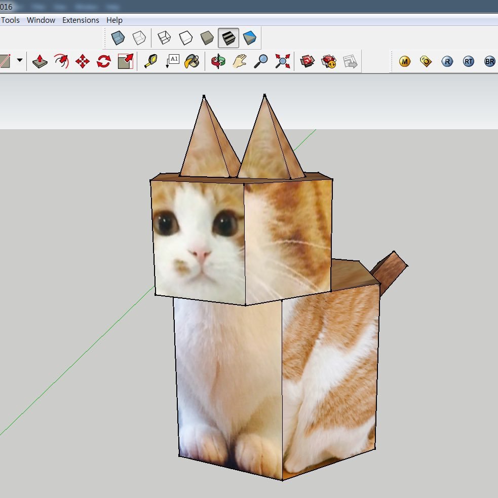 The first basics in 3D modeling - cat, Graphics, Longpost