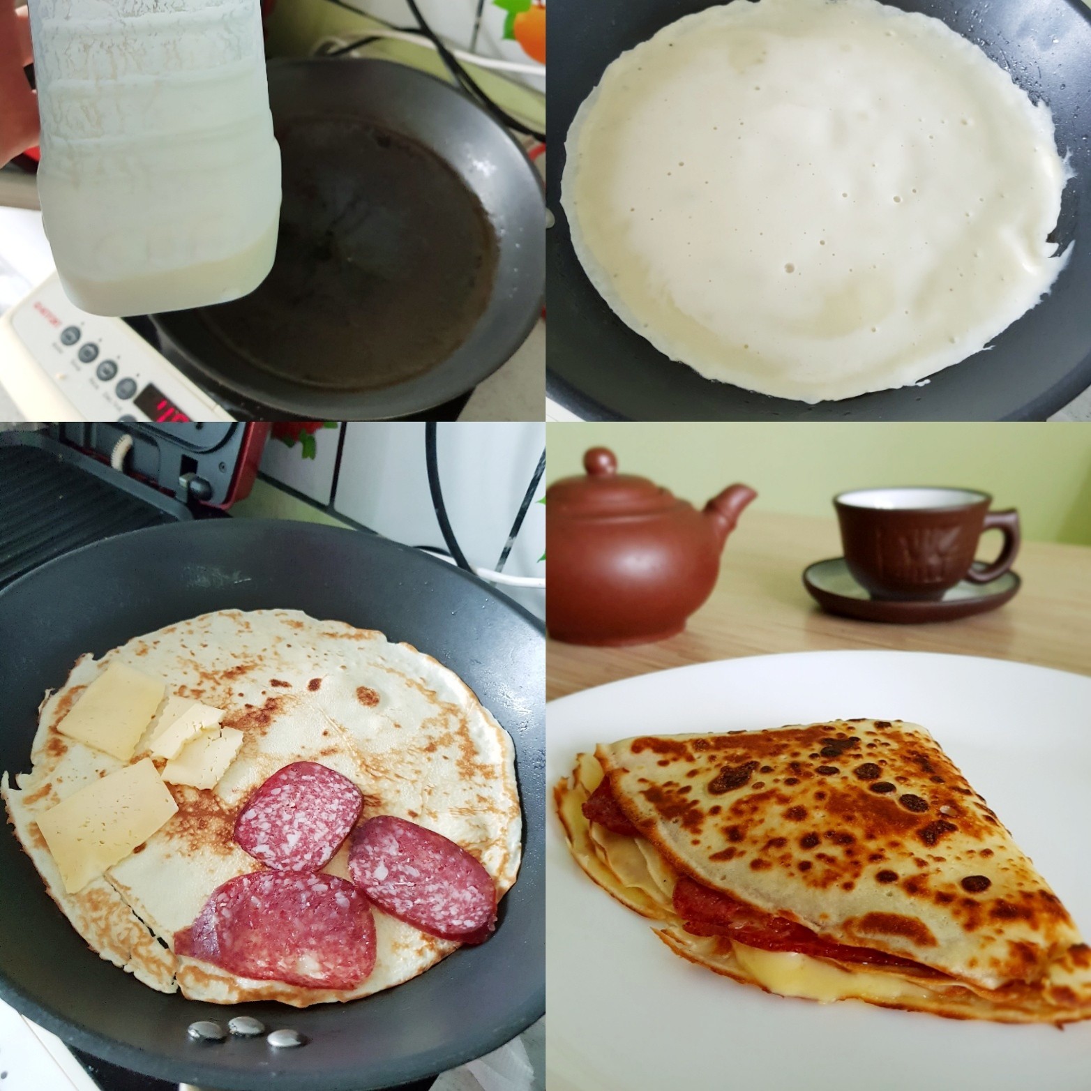 Breakfast in 3 minutes - My, Pancakes, Preparation, Food, Yummy, Life hack, Healthy lifestyle