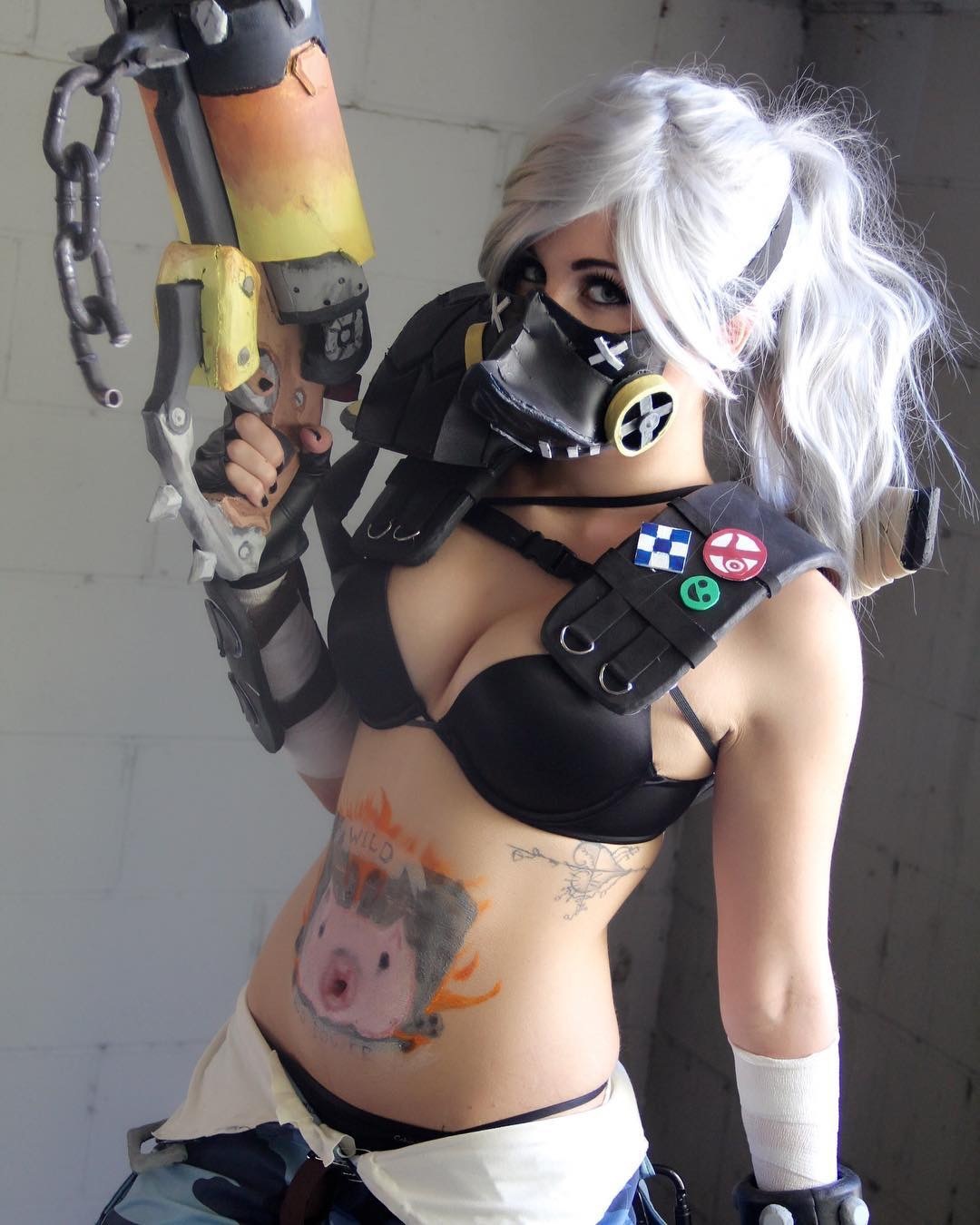 Roadhog - Cosplay, Girls, Overwatch, Games, Beautiful girl, Piglets