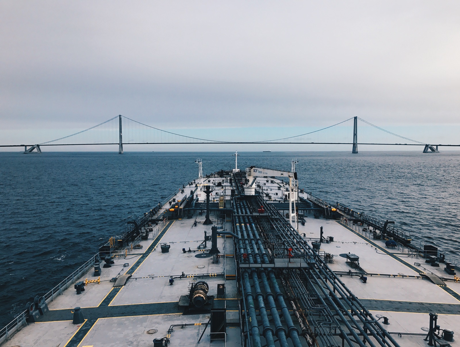 Primorsk - Rotterdam - My, Denmark, Bridge, Sunset, Sea, Tanker, Work, Baltic Sea, Longpost