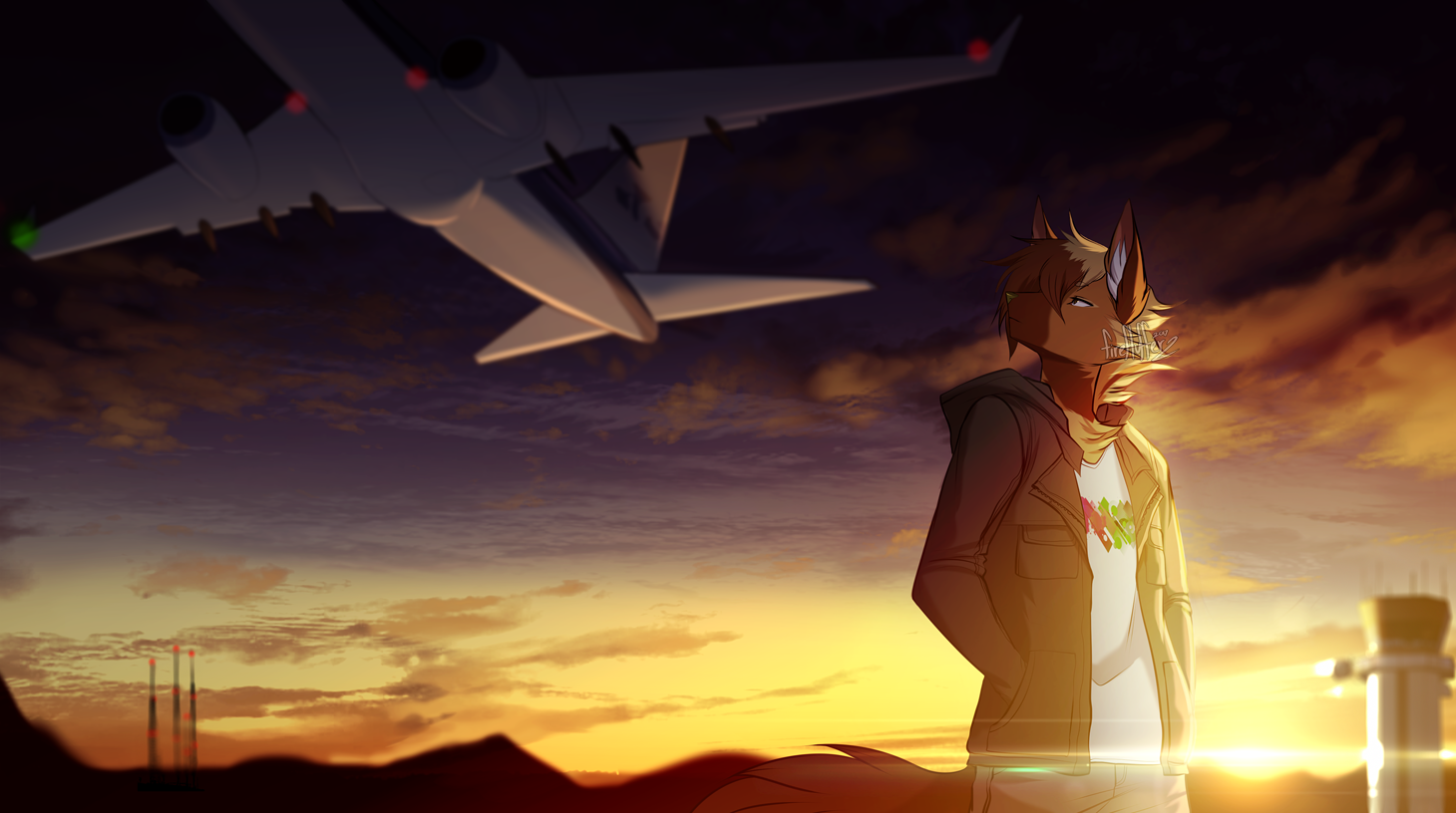 Takeoff - Furry, Art, Anthro, Fireflufferz