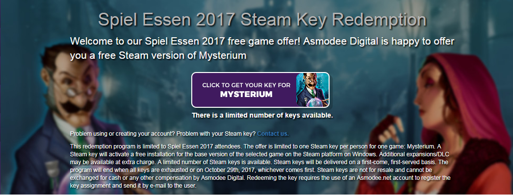 Giveaway Mysterium: A Psychic Clue Game - , Steam, Freebie, Steam freebie