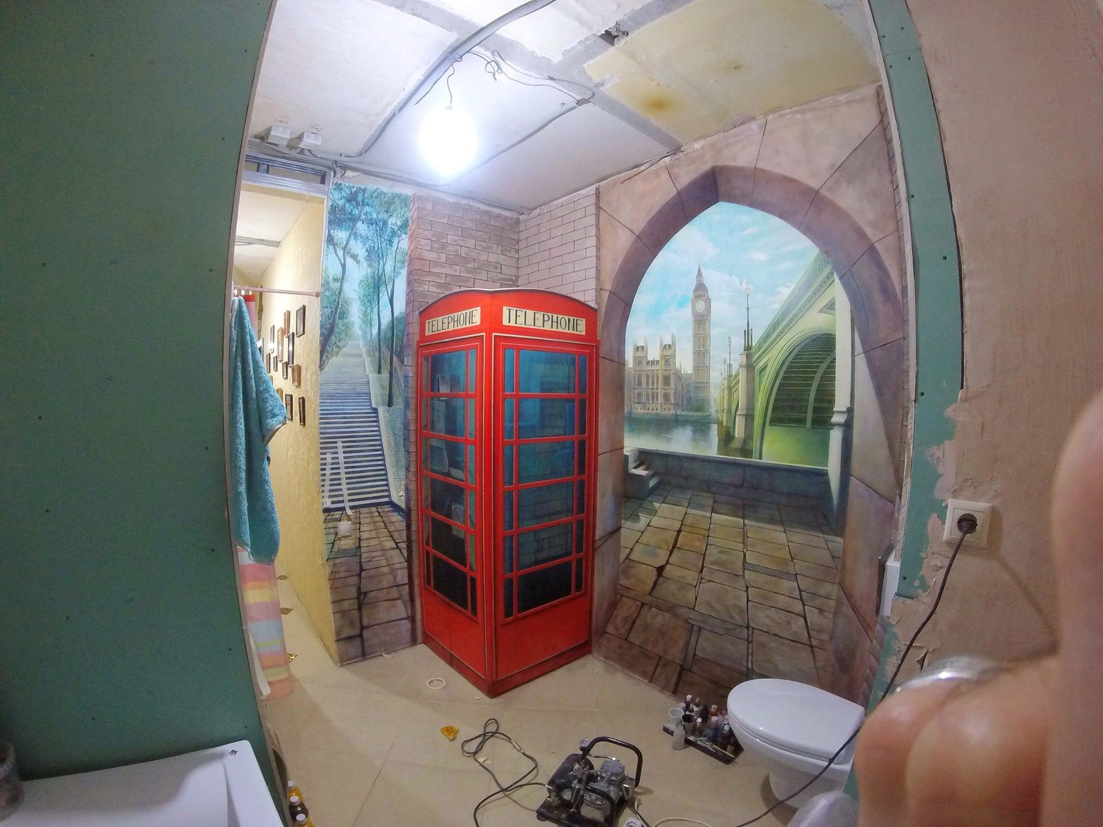 Airbrush / wall painting - My, Airbrushing, Wall painting, London, Longpost