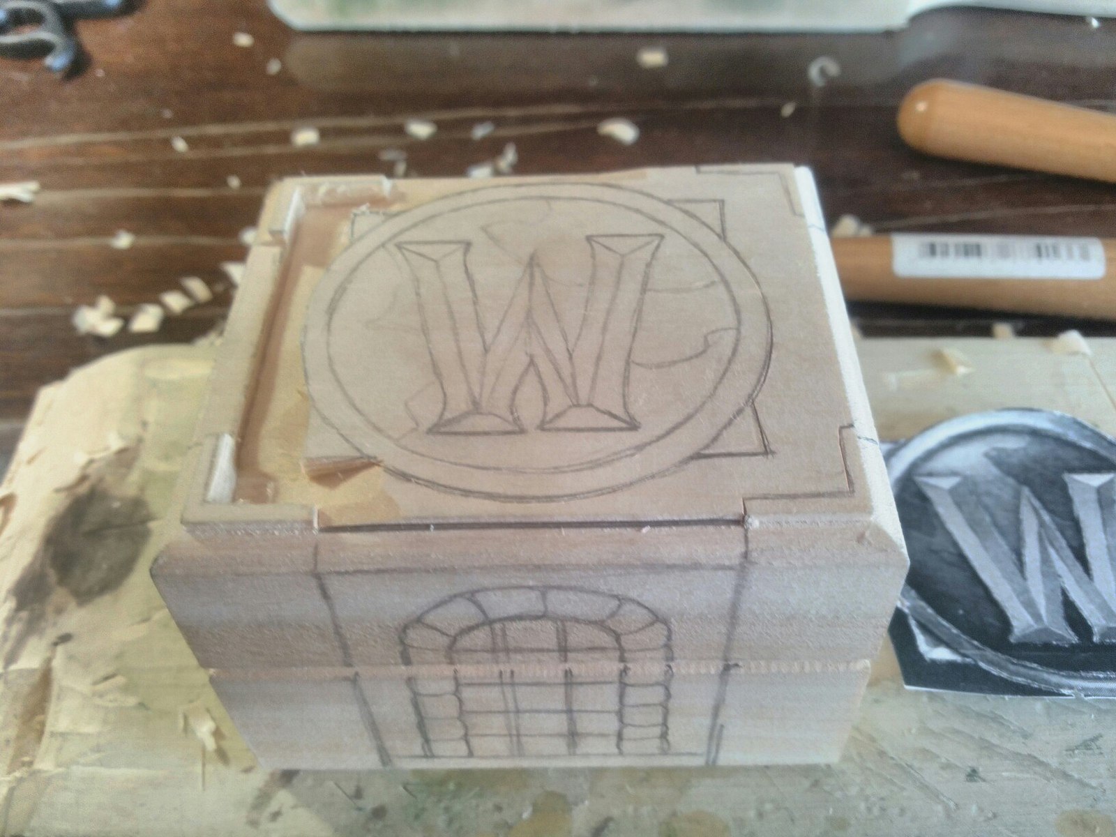 Souvenir box in the style of World of Warcraft - My, Longpost, Casket, , Wood carving, Hobby