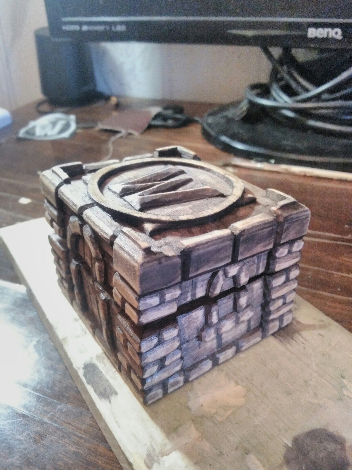 Souvenir box in the style of World of Warcraft - My, Longpost, Casket, , Wood carving, Hobby