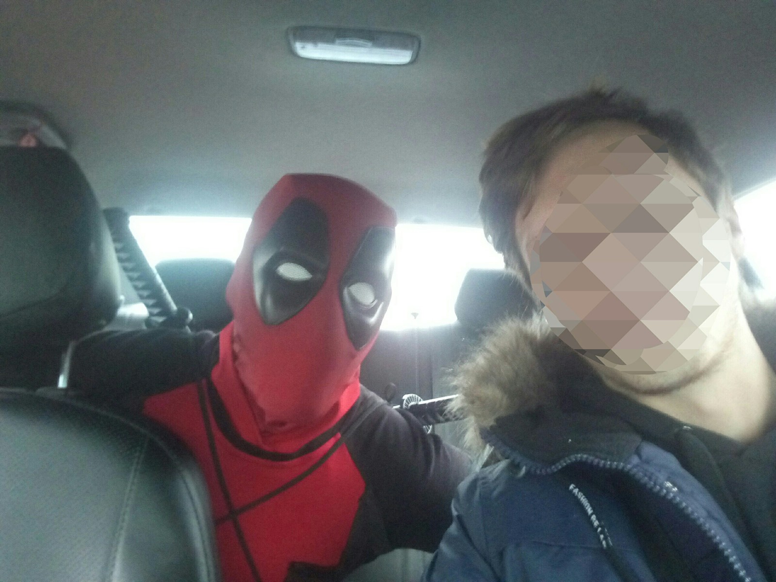 I work in a taxi... - My, Work, Deadpool, Taxi