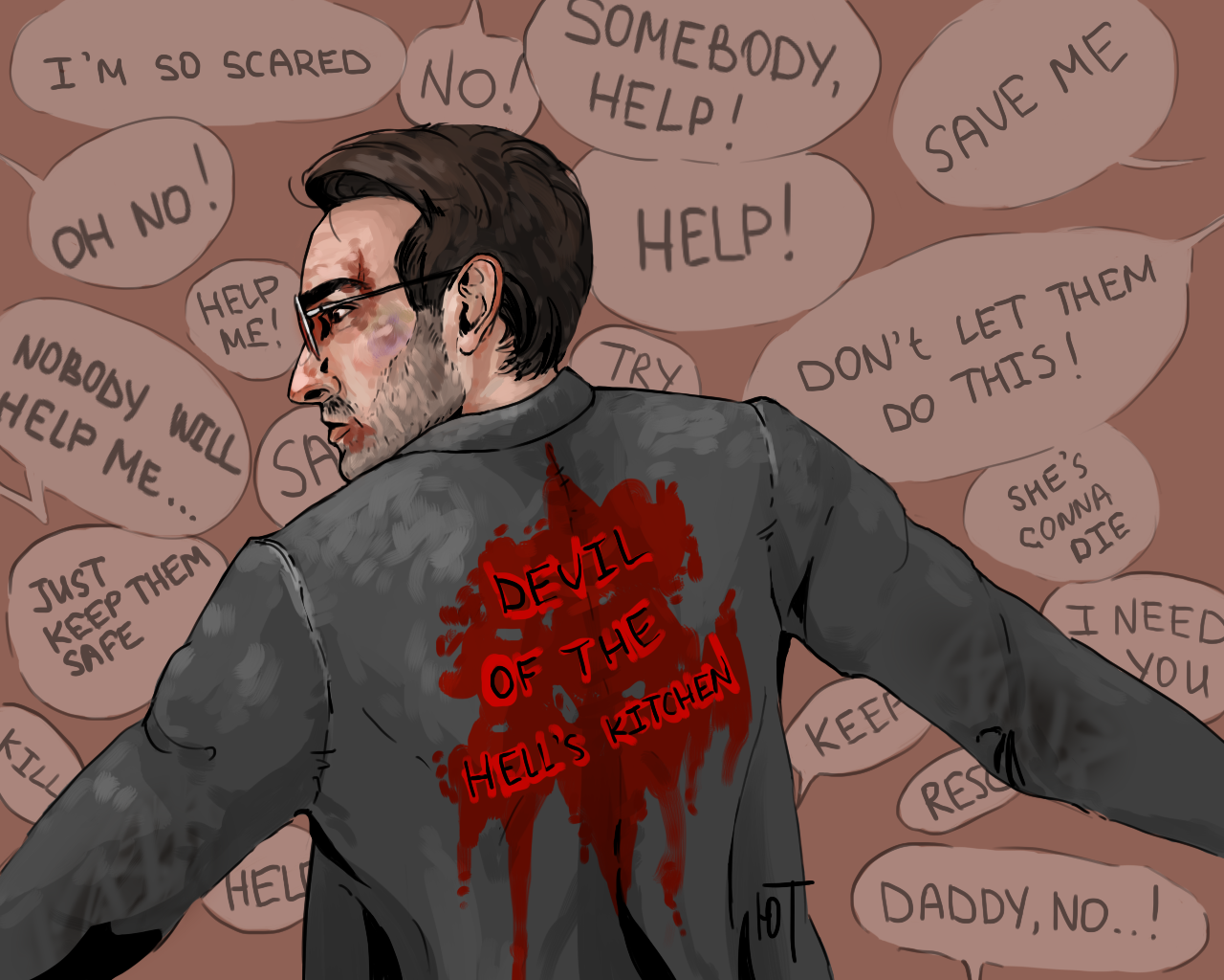 Some art with Matt Murdock - My, Daredevil, Art, , Marvel, Longpost