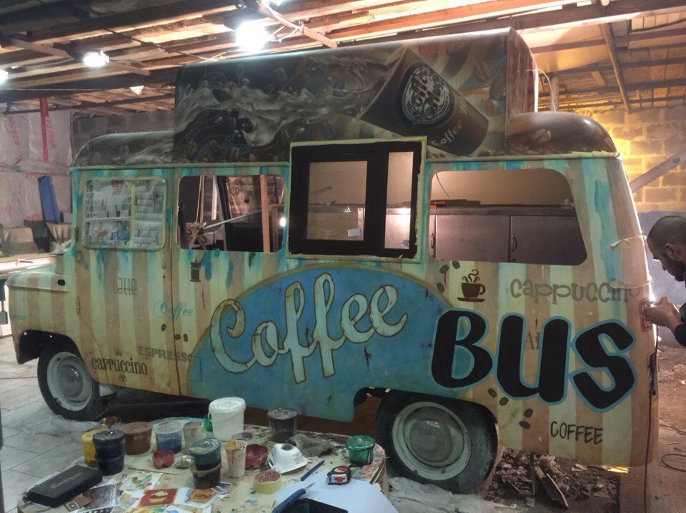 Airbrush CoffeeBus - My, Airbrushing, , Artist, Longpost