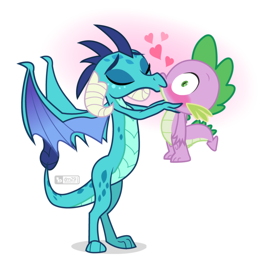 Kiss 2 - Princess ember, Spike, My little pony, The Dragon, Shipping